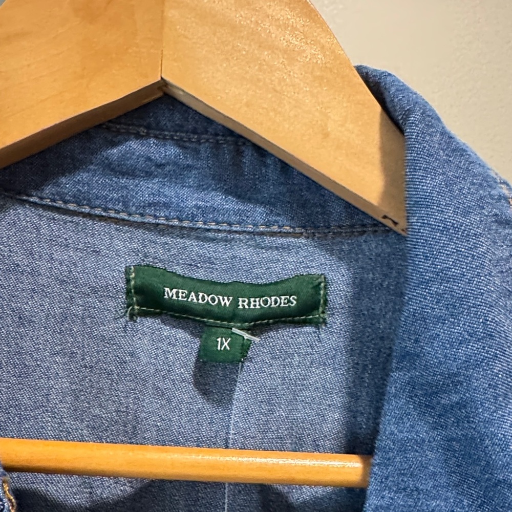 Classic Blue Denim Shirt Dress with Tie Waist - Picture 6 of 7